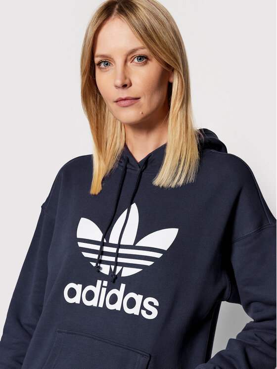 adidas adidas Majica dugih rukava adicolor Trefoil HE6951 Tamnoplava Regular Fit