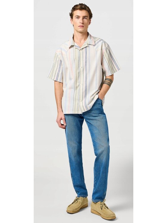 Wrangler Wrangler Jeansy River Niebieski Tapered Fit