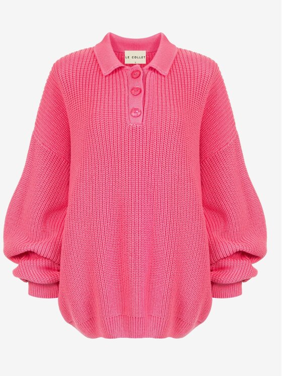 Le Collet Le Collet Sweter ZURI Różowy Oversize