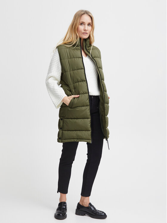 Fransa Fransa Bezrękawnik 20612165 Khaki Regular Fit