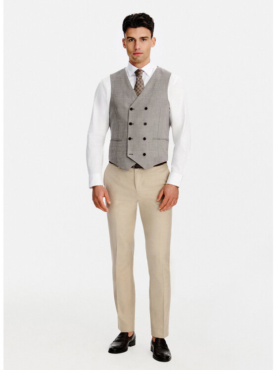 Pako Lorente Pako Lorente Kamizelka garniturowa P26SF-8X-002 Brązowy Slim Fit
