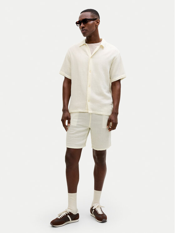 Jack & Jones Jack & Jones Šortky z materiálu Jaiden 12274758 Bílá Relaxed Fit