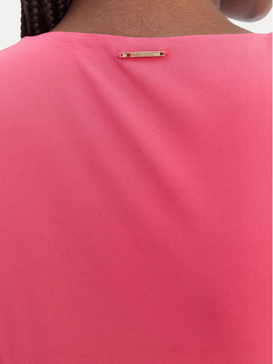 Just Cavalli Just Cavalli Koktejlové šaty 80PAOB01 CJB04 Růžová Slim Fit