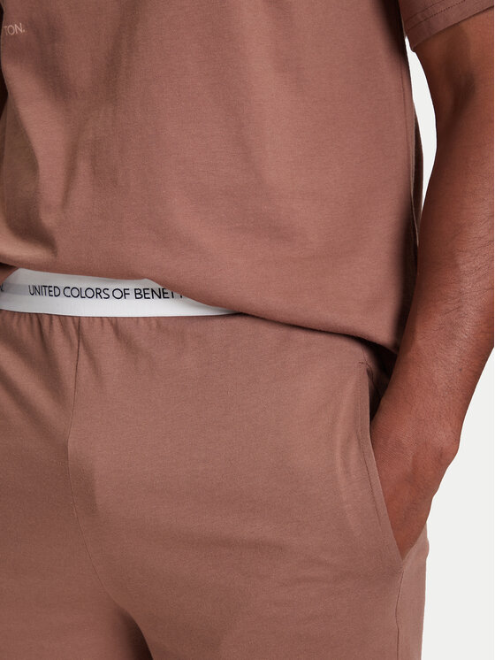 United Colors Of Benetton United Colors Of Benetton Kratke pidžama hlače 30964900D Bež Regular Fit