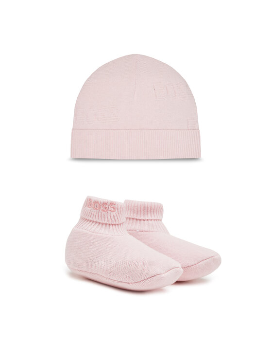 BOSS Set Mütze und Socken - Kinderkleidung, Größe 18M Rosa J98421