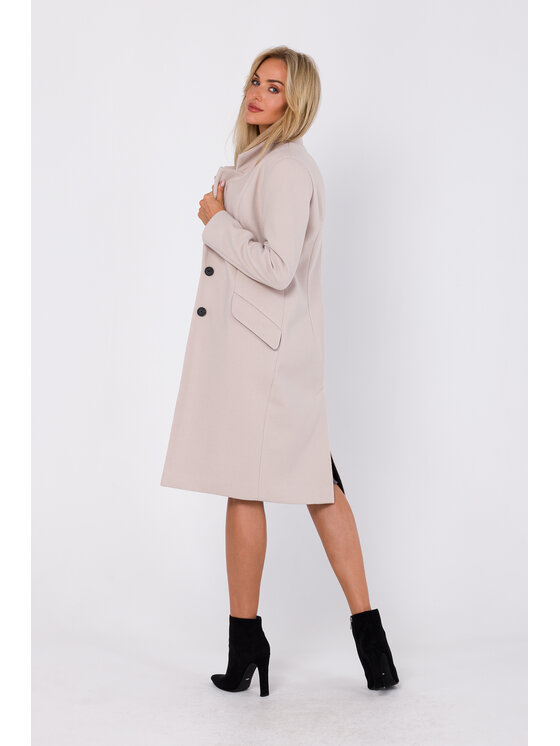 Made of Emotion Made of Emotion Kabát M758 Béžová Modern Fit