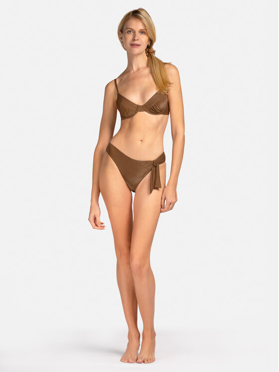 Miss Lou Miss Lou Bikini pezzo sopra G-LG3-B Marrone