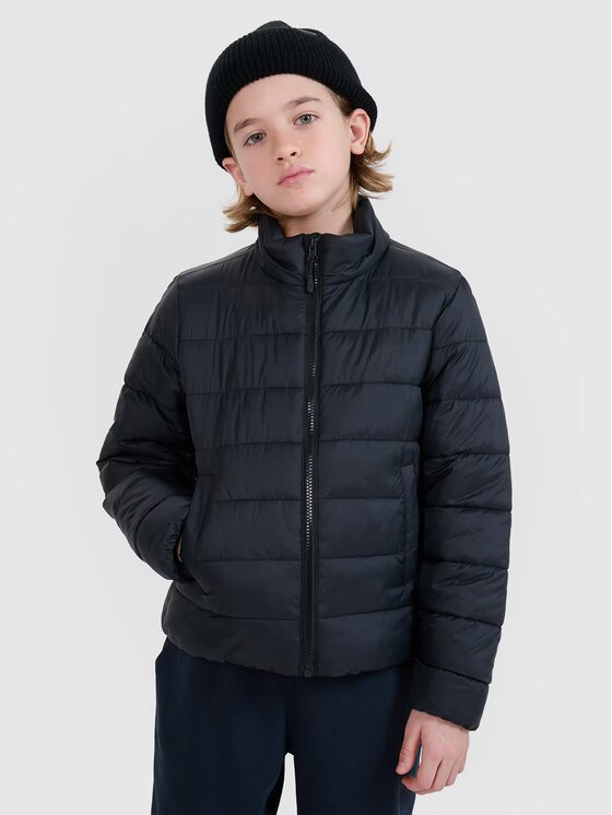 4F 4F Vatovaná bunda 4FJWSS25TDJAM520-20S Čierna Regular Fit