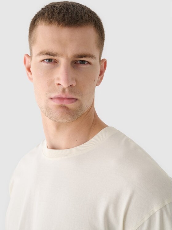 4F 4F Longsleeve 4FRAW24TLONM507-83S Beige chiaro Oversize