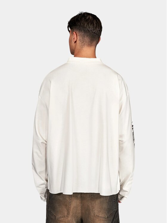MADE BY SOCIETY MADE BY SOCIETY T-Shirt Ossuary Longsleeve - T17751 Biały Basic Fit