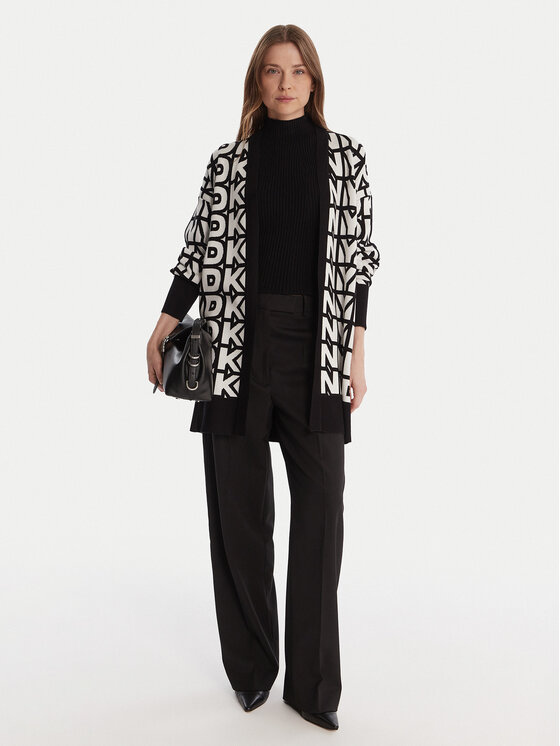 DKNY DKNY Kardigán P5MXAX88 Ekru Relaxed Fit
