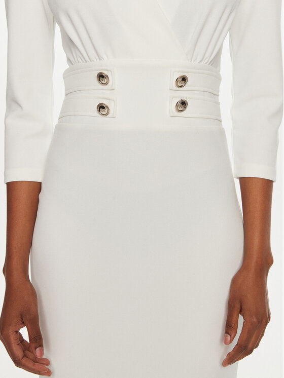 Rinascimento Rinascimento Sukienka koktajlowa CFC0119920003 Biały Regular Fit