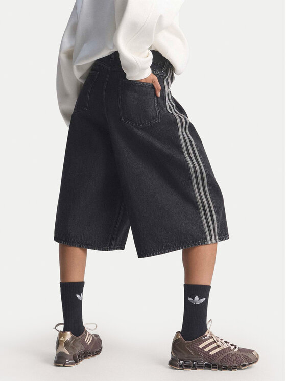 adidas adidas Džínsové šortky Firebird Jorts KD2916 Čierna Oversize