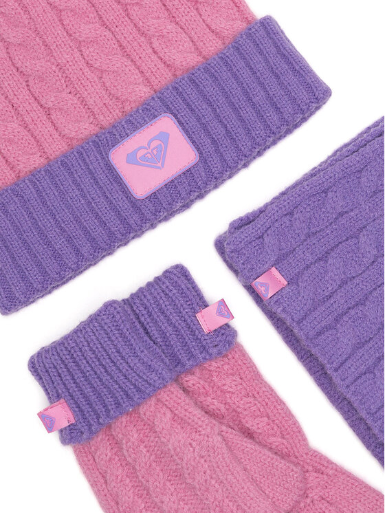Roxy Roxy Комплект шапка, шал и ръкавици RX-KF-001-AW24 Виолетов