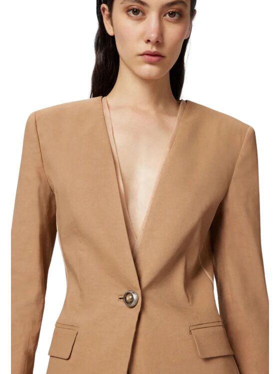 PINKO PINKO Μπουφάν γυναικείο Blazer elegante Μπεζ Slim Fit