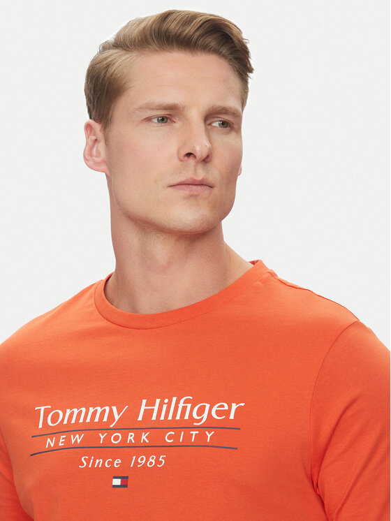 Tommy Hilfiger Tommy Hilfiger Тишърт Center Stack MW0MW38621 Оранжев Regular Fit