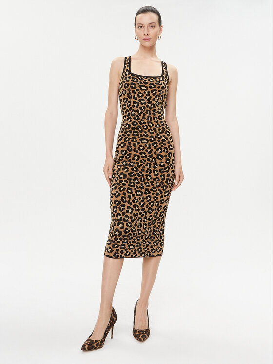 MICHAEL Michael Kors MICHAEL Michael Kors Трикотажна сукня MF381Q19NT Бежевий Slim Fit