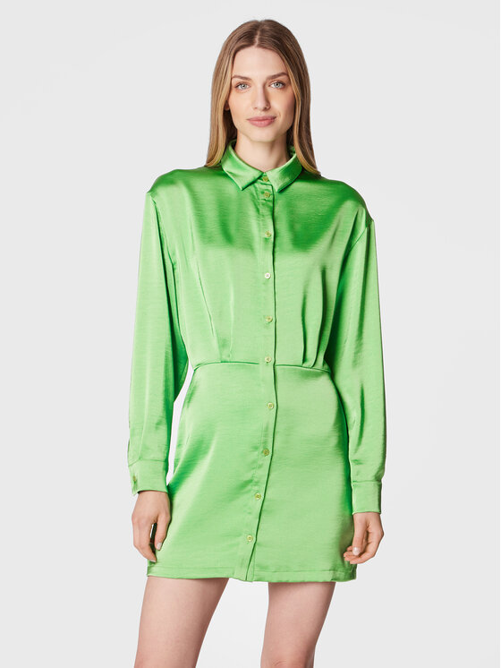 Samsøe Samsøe Košeľové šaty Liza F22300193 Zelená Regular Fit