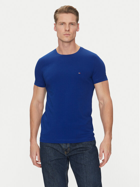 Tommy Hilfiger Tommy Hilfiger T-Shirt MW0MW10800 Modrá Slim Fit