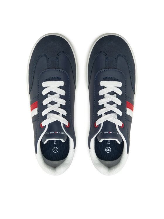 Tommy Hilfiger Tommy Hilfiger Сникърси Stripe Low Cut Lace-Up Sneaker T3X9-33851-1269 S Тъмносин