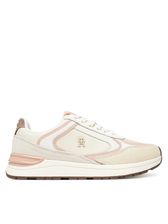 Sneakers Tommy Hilfiger Casual Fashion Runner Mix FW0FW08693 Écru