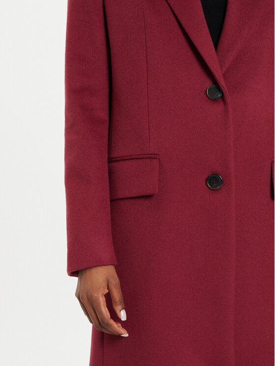 BOSS Boss Volneni plašč Catara 50501019 Bordo rdeča Slim Fit