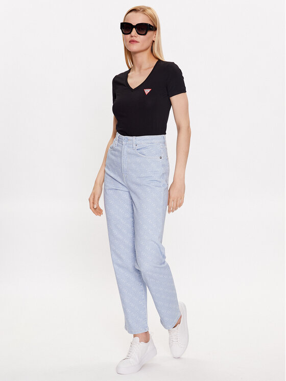 Guess Guess Póló W2YI45 J1314 Fekete Slim Fit