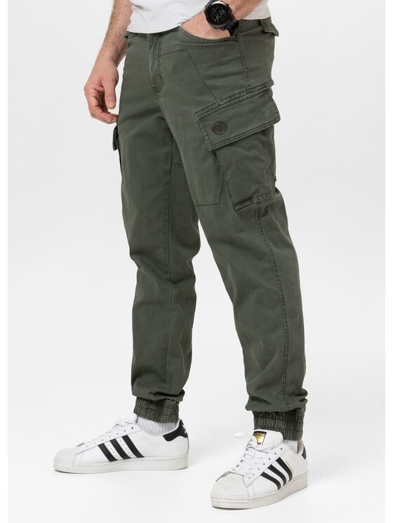PITBULL PITBULL Spodnie dresowe Spodnie Jogger bojówki męskie SCOTT 3XL Zielony Regular Fit