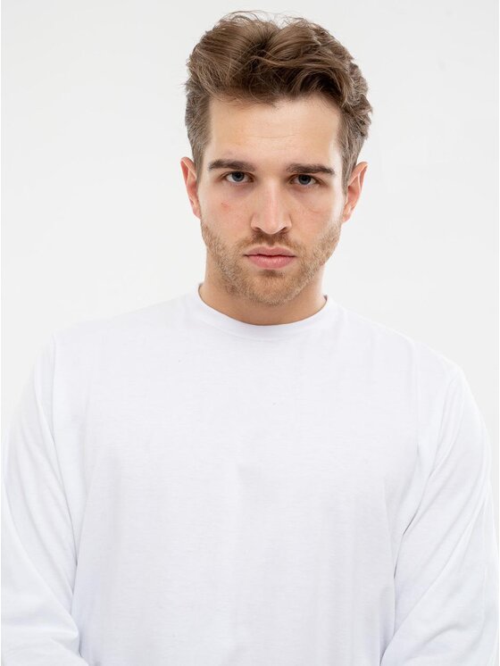 Urban City Urban City Longsleeve Koszulka Z Długim Rękawem Męska Biała UrbanCity Classic UC M Biały Regular Fit