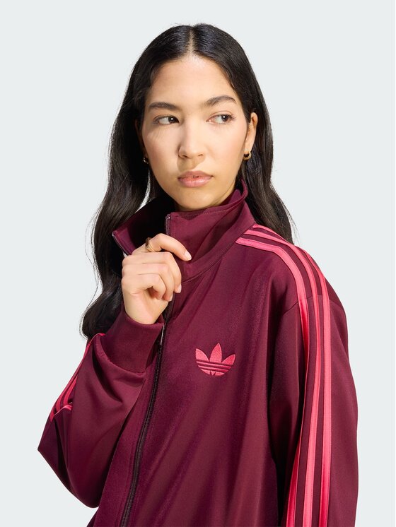 adidas adidas Bluza FIREBIRD Bordowy Loose Fit