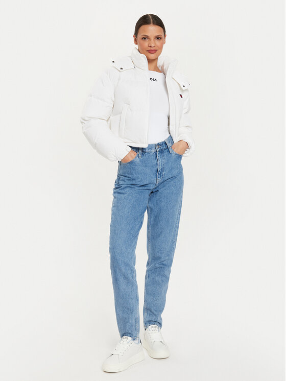 Tommy Jeans Tommy Jeans Pūkinė striukė Alaska DW0DW18609 Balta Cropped Fit