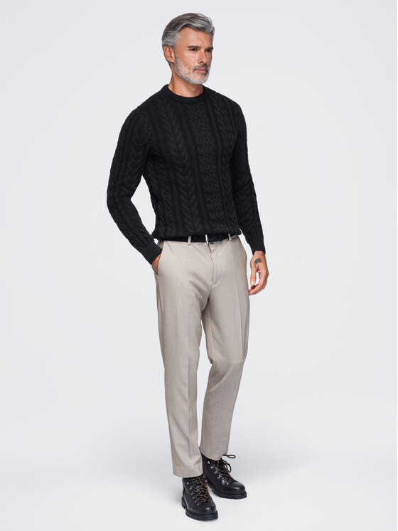 Ombre Ombre Sweter OM-SWSW-0191 Czarny Regular Fit
