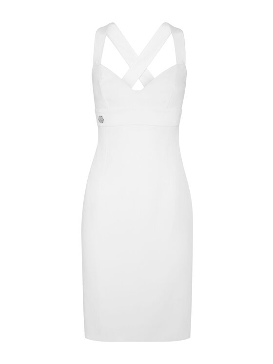 PHILIPP PLEIN PHILIPP PLEIN Večerné šaty 4247 Biela Fitted Fit