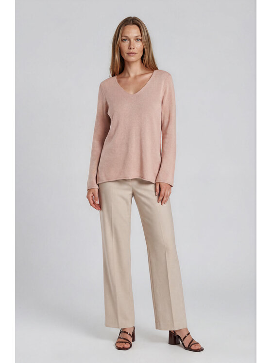 Fobya Fobya Bluzka F3035 Różowy jasny Basic Fit