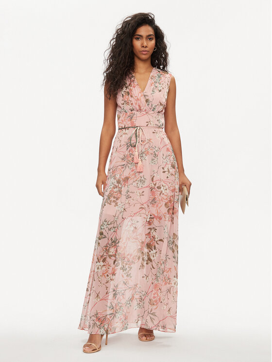 Guess Guess Sukienka koktajlowa W3GK60 WDW82 Różowy Regular Fit