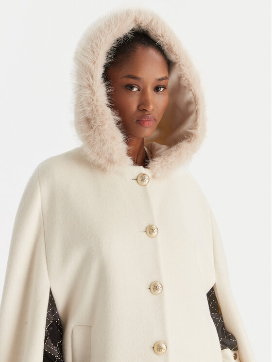 YES LONDON YES LONDON Cappotto di lana CD1223ECO Écru Regular Fit