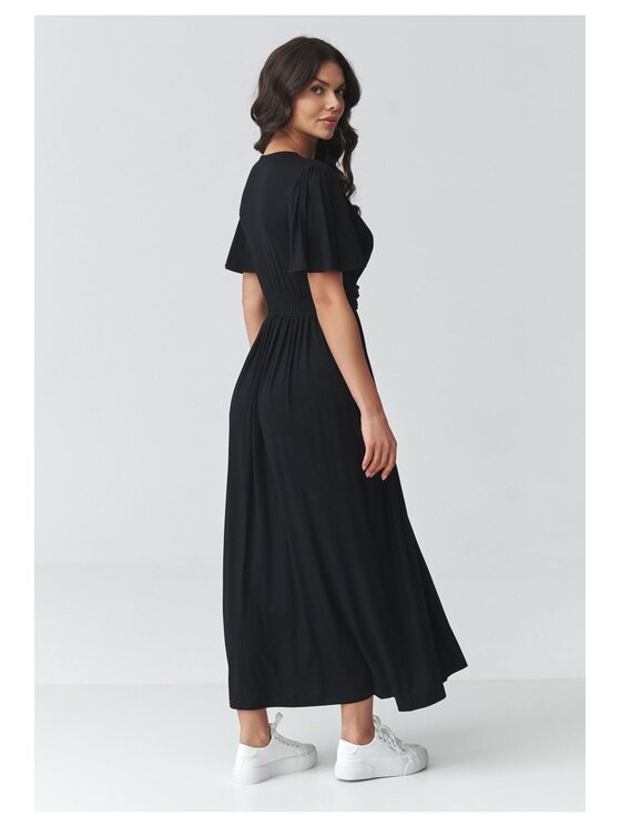 Makadamia Makadamia Sukienka codzienna M929 Czarny Loose Fit