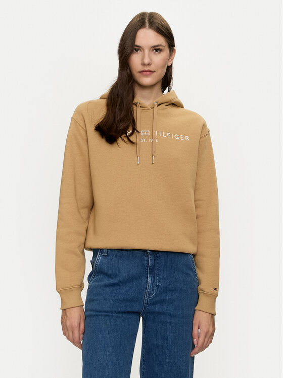 Tommy Hilfiger Tommy Hilfiger Majica dugih rukava Modern WW0WW43598 Bež Regular Fit