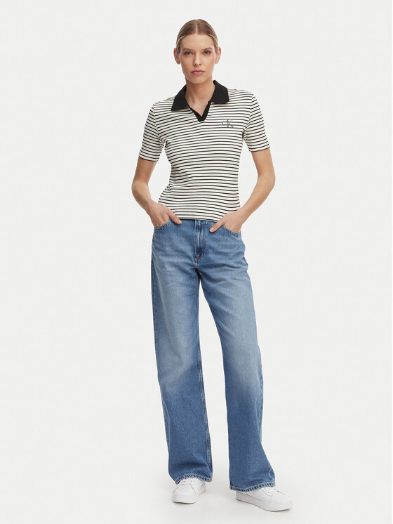 Calvin Klein Jeans Calvin Klein Jeans Тениска с яка и копчета LV047F835G Цветен Slim Fit