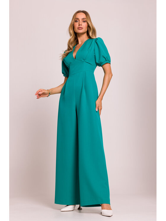 Made of Emotion Made of Emotion Jumpsuit M852 Turchese Sexy Straight Fit