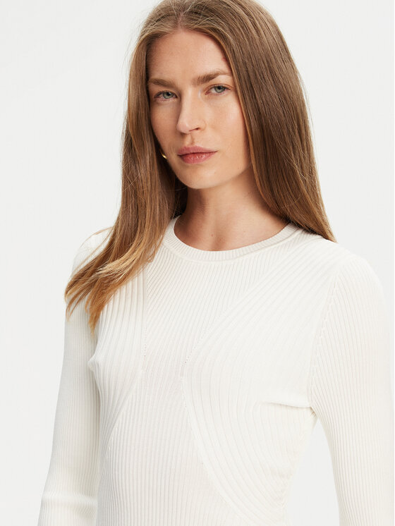 Guess Guess Pulover W5YR08 Z0040 Alb Regular Fit