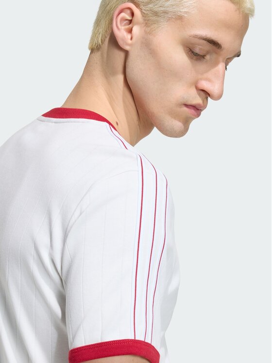adidas adidas T-särk Drop Needle 3 Stripes Tee KS7449 Valge Regular Fit