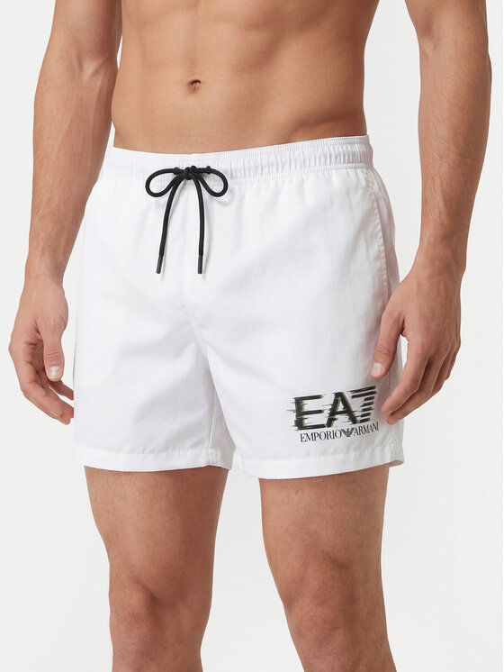 EA7 Emporio Armani Pantaloni scurți pentru înot 7M001678 AF21069 U0002 Alb Regular Fit