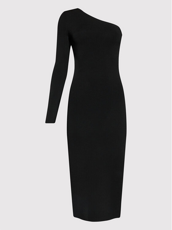 Victoria Victoria Beckham Victoria Victoria Beckham Rochie cocktail One Shoulder 1222KDR003593A Negru Slim Fit