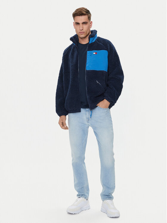 Tommy Jeans Tommy Jeans Prijelazna jakna Teddy DM0DM18906 Tamnoplava Relaxed Fit