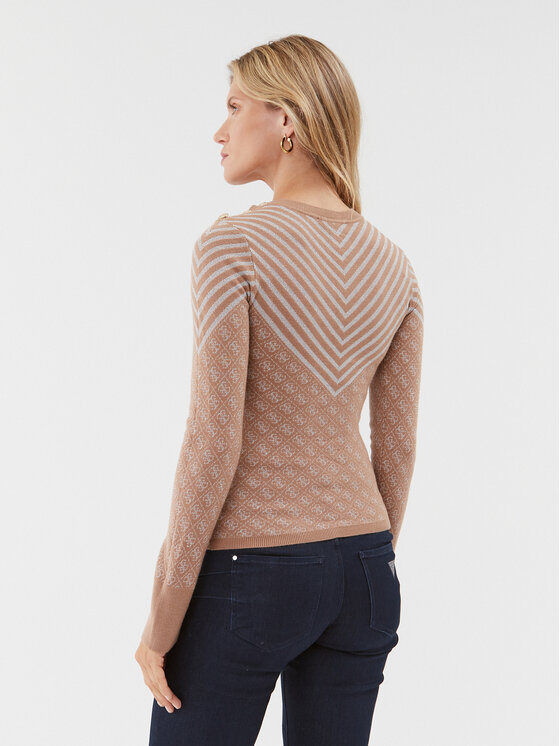 Guess Guess Пуловер W3BR26 Z3AE0 Бежов Slim Fit