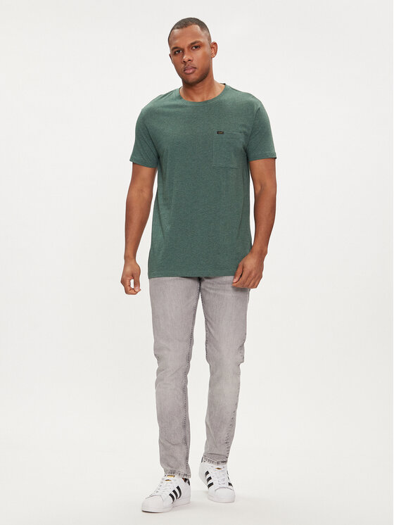 Lee Lee T-Shirt Ultimate 112349075 Zielony Regular Fit