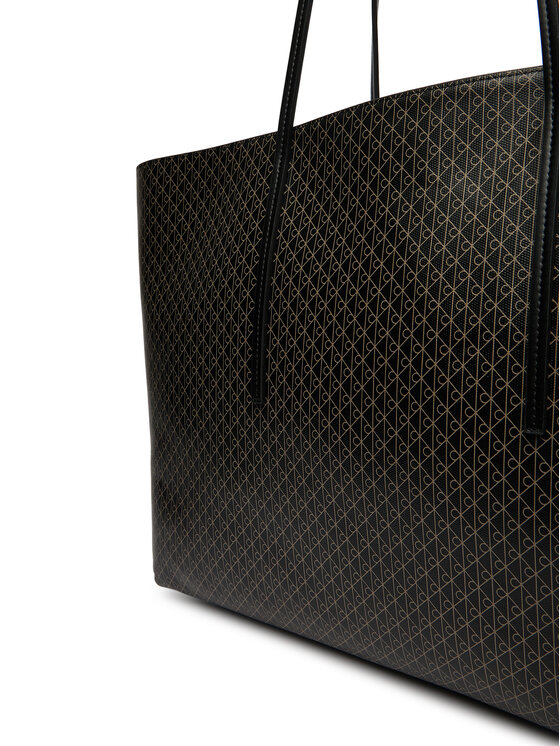 Calvin Klein Calvin Klein Táska Emblem Aop Large Tote W/ Pouch LV04F3364G Fekete
