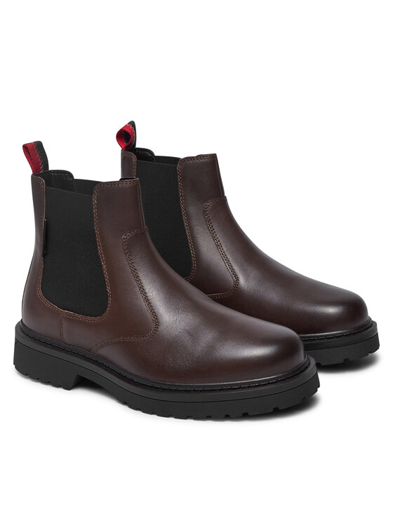Tommy Jeans Tommy Jeans Kotníková obuv s elastickým prvkem Tjm Chelsea Boot EM0EM01469 Hnědá