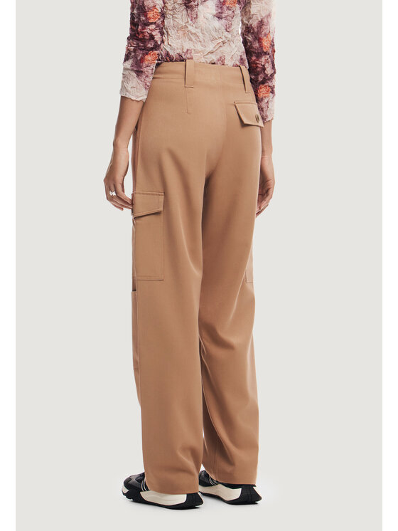 Desigual Desigual Spodnie damskie PANT_VOLGA Beżowy Regular Fit